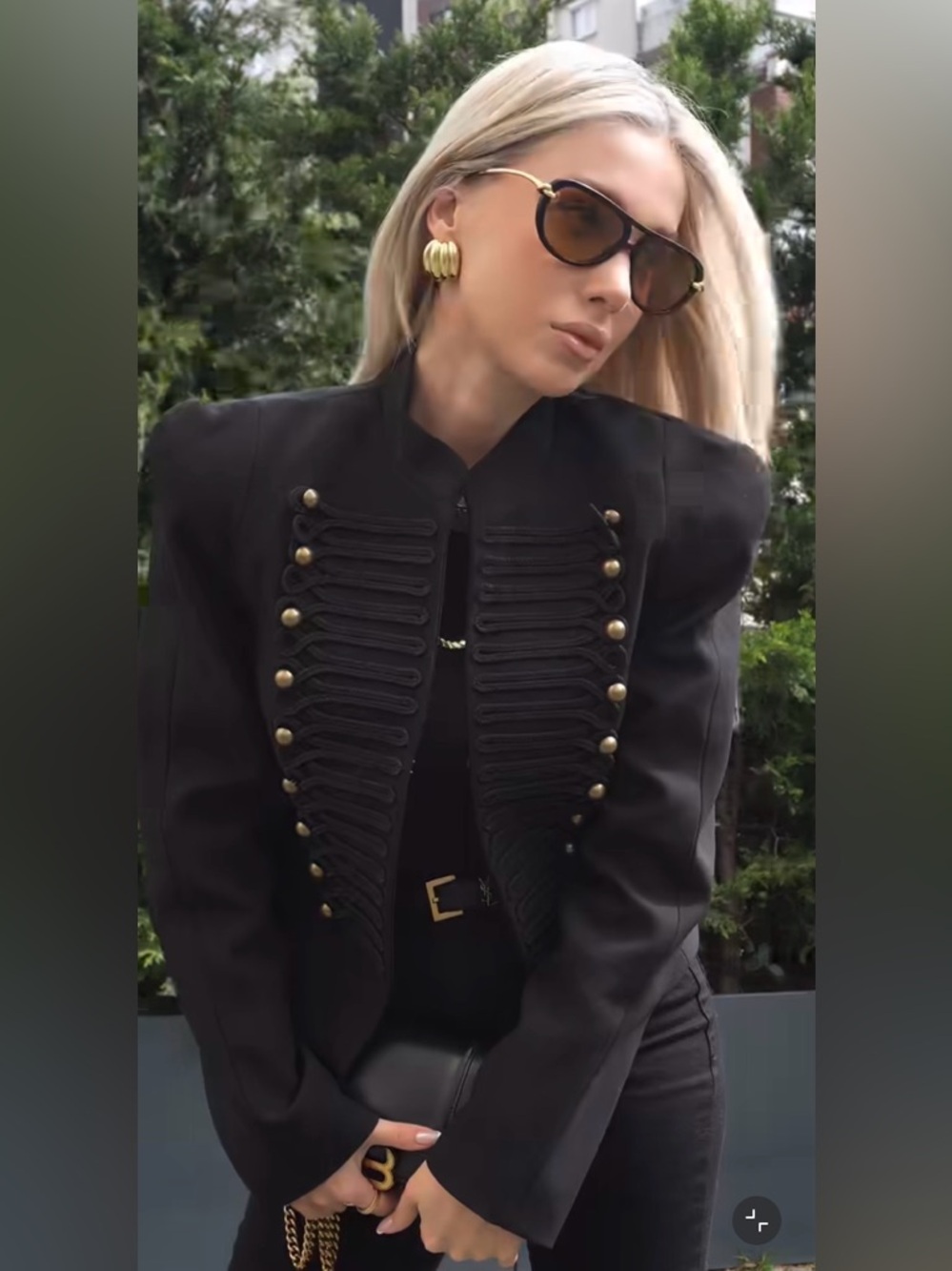 ZARA FITTED BLAZER WITH SHOULDER PADS - Picture 9 of 16